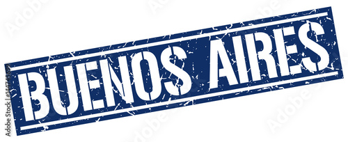 Buenos Aires blue square stamp