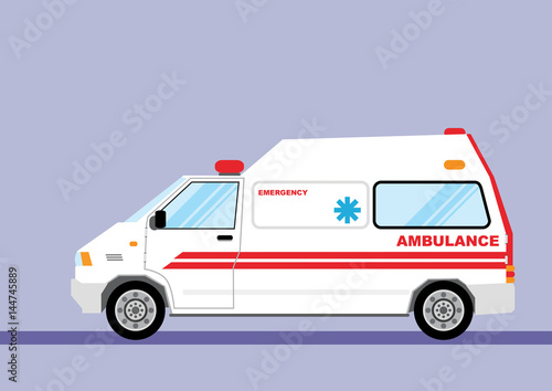 Simple cartoon illustration of an Ambulance