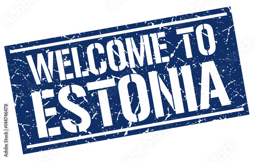 welcome to Estonia stamp