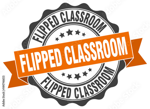 flipped classroom stamp. sign. seal