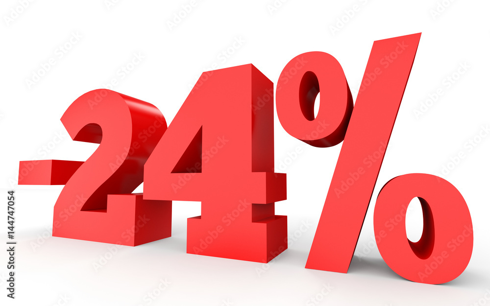 Minus twenty four percent. Discount 24 %. Minus twenty four percent. Discount 24 %.