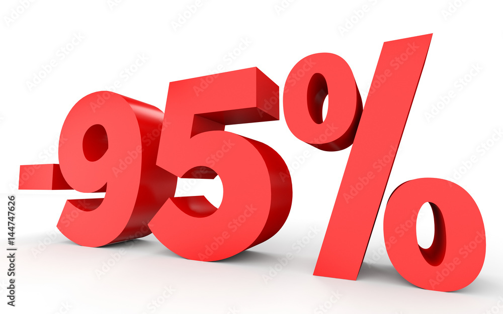 Minus ninety five percent. Discount 95 %. Minus ninety five percent. Discount 95 %.