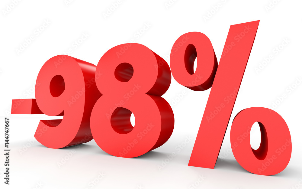 Minus ninety eight percent. Discount 98 %. Minus ninety eight percent. Discount 98 %.