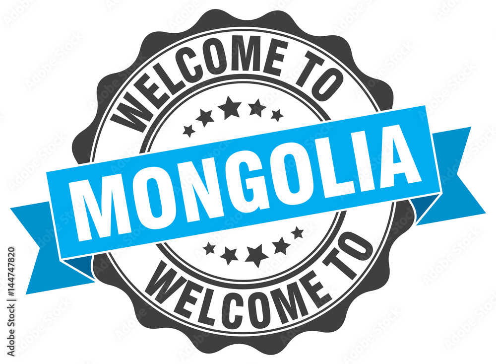 Obraz premium Mongolia round ribbon seal