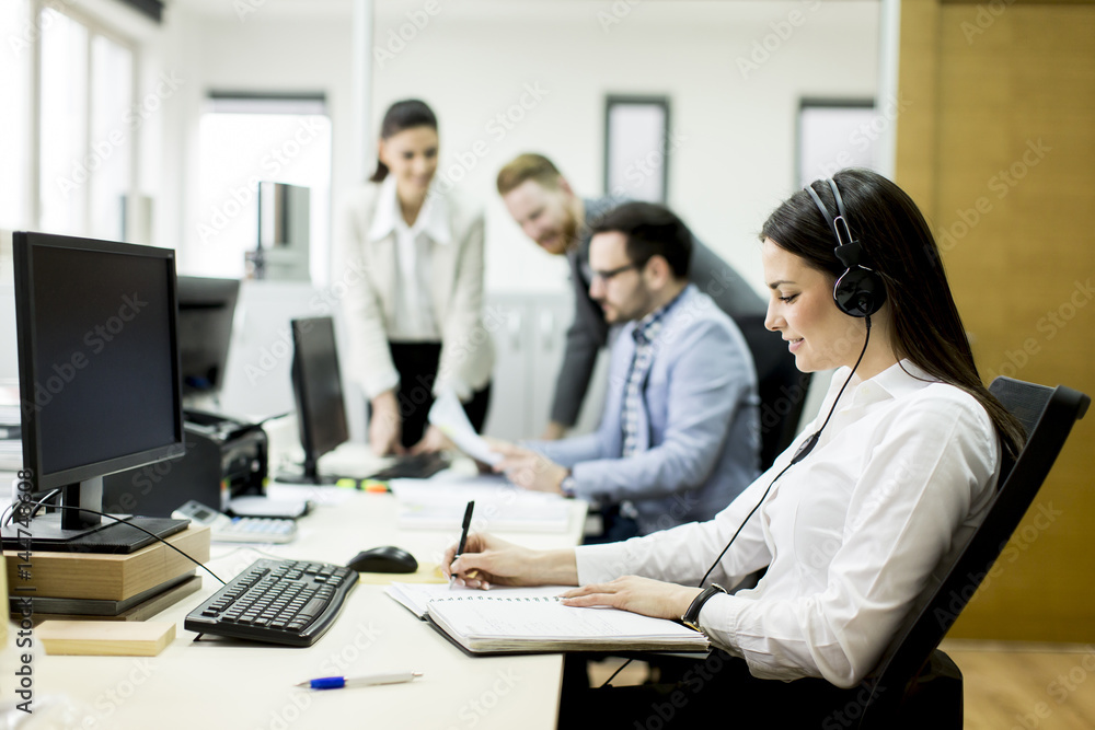 Young developers working in a modern office