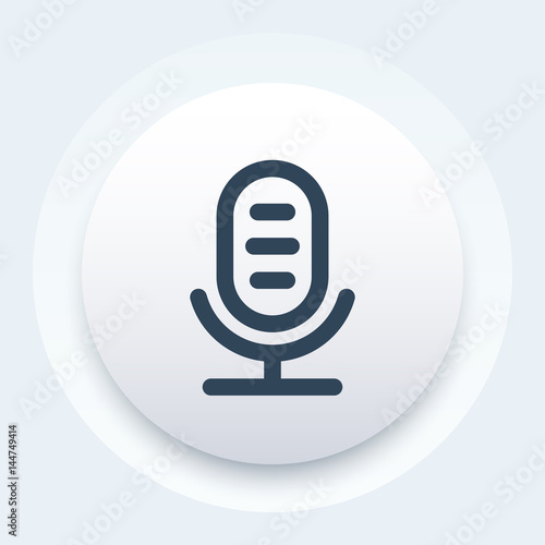 microphone vector icon, linear style