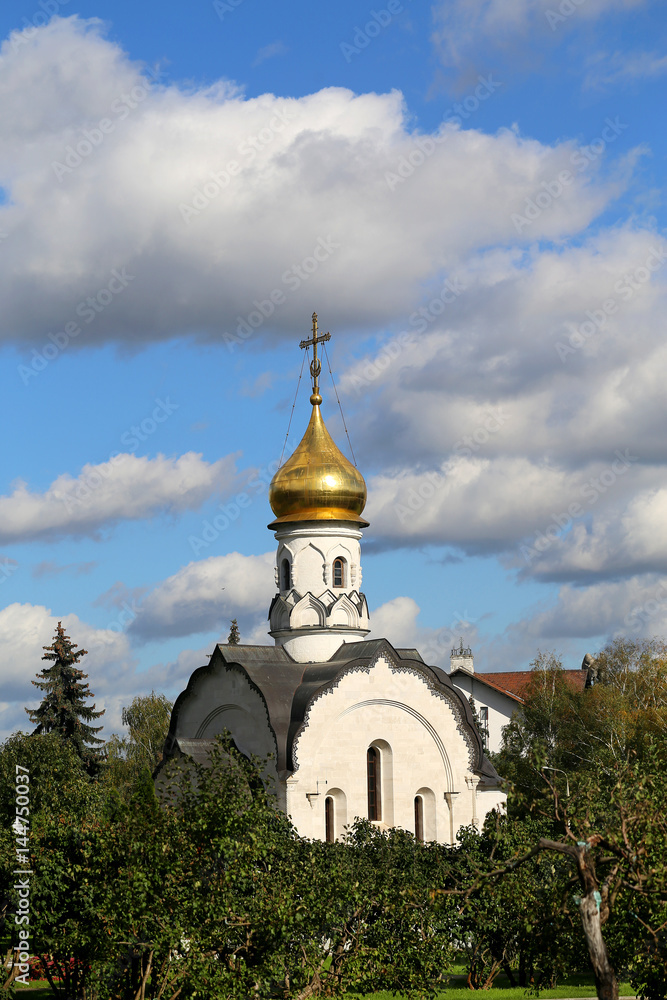 Beautiful Orthodox Church with Golden domes Beautiful Orthodox Church with Golden domes