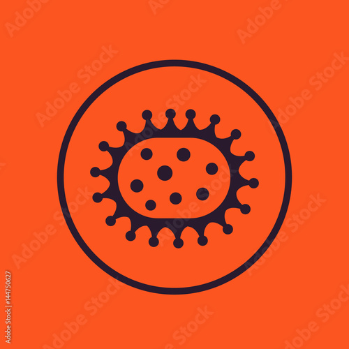 Virus icon, microbiology, virology, virion, bacteria