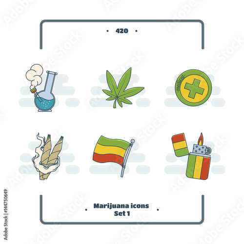 Marijuana Attributes Icons Set One
