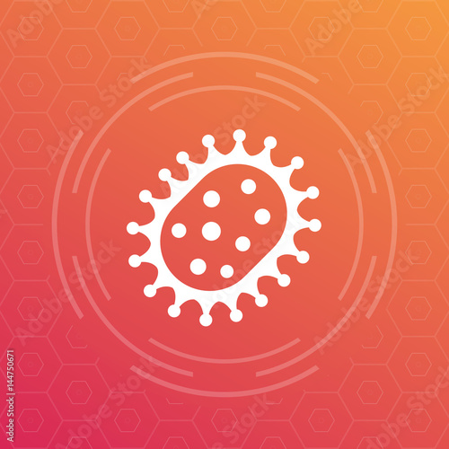 Virus icon, virology, bacteria vector symbol