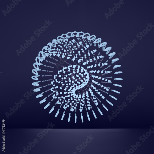 3D Sphere. Global Digital Connections. Technology Concept. Vector Illustration.