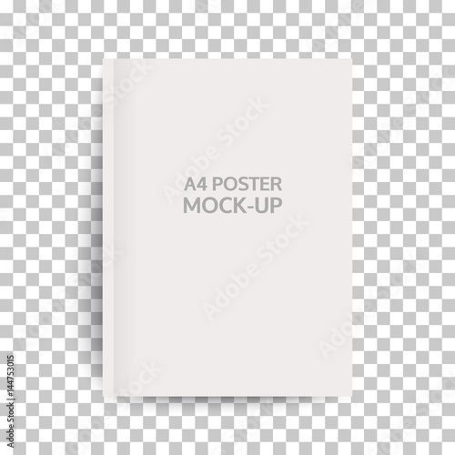 A4 sized mockup of a landscape-oriented magazine or catalogue. Blank sheet of paper. Element for advertising and promotional message. 3d vector illustration for your design.