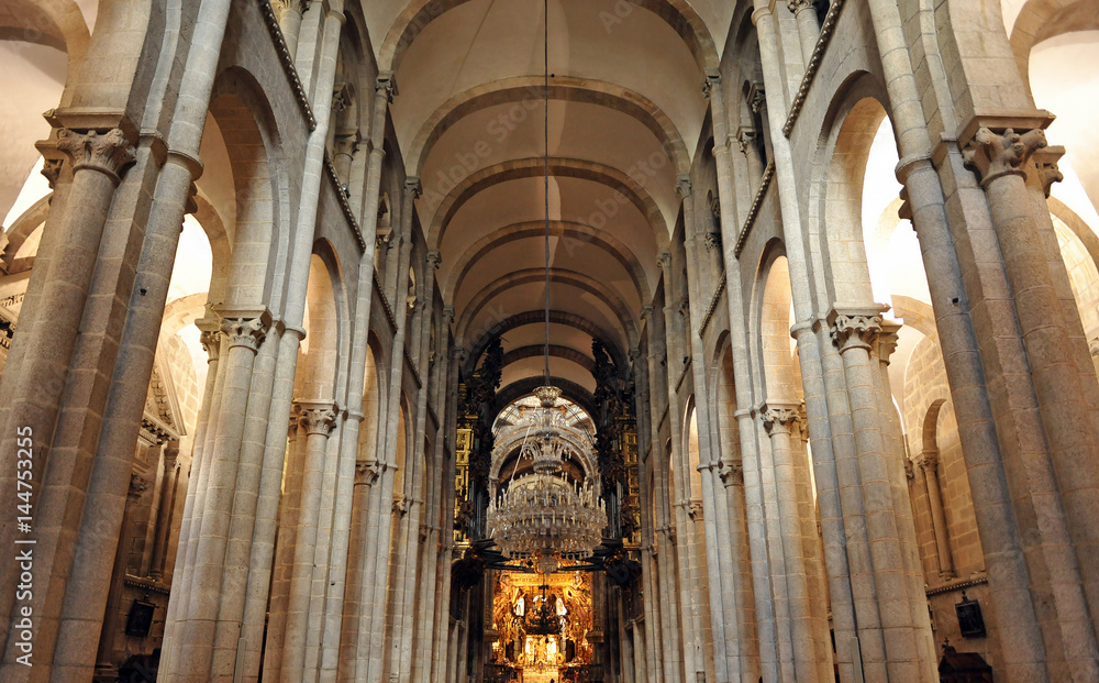 Inside the Cathedral of Santiago de Compostela, Spain, end of the Way