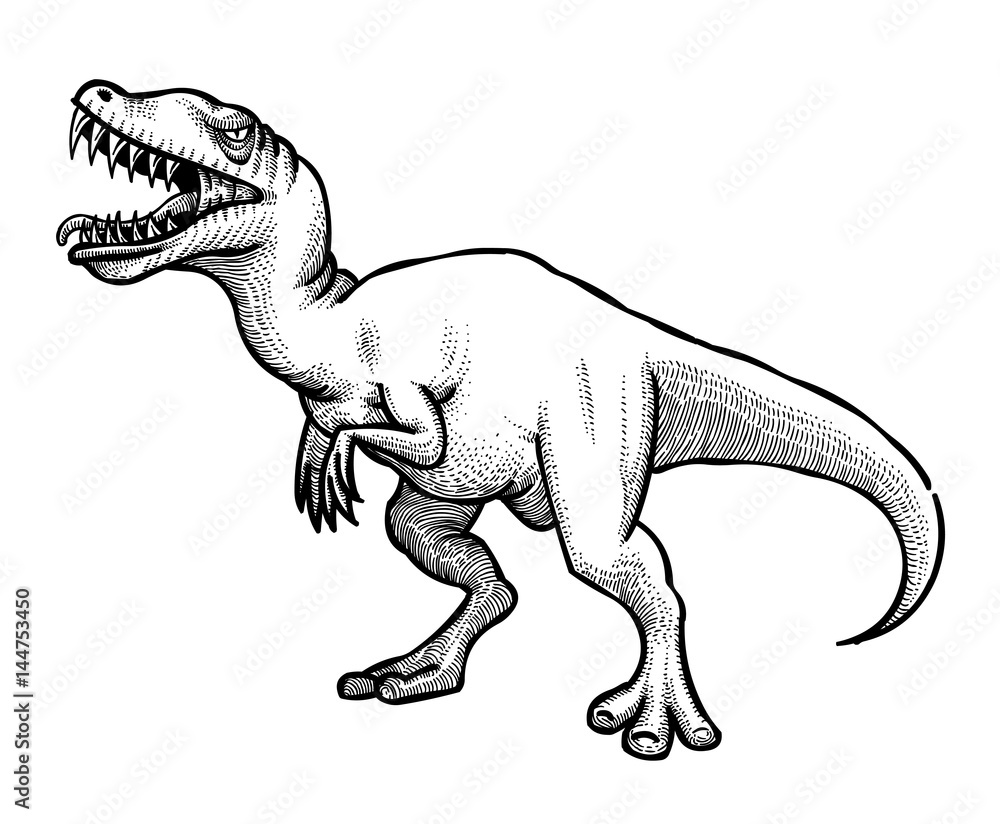 Obraz premium Cartoon image of dinosaur. An artistic freehand picture.