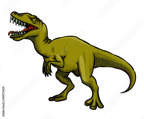 Cartoon image of dinosaur. An artistic freehand picture.