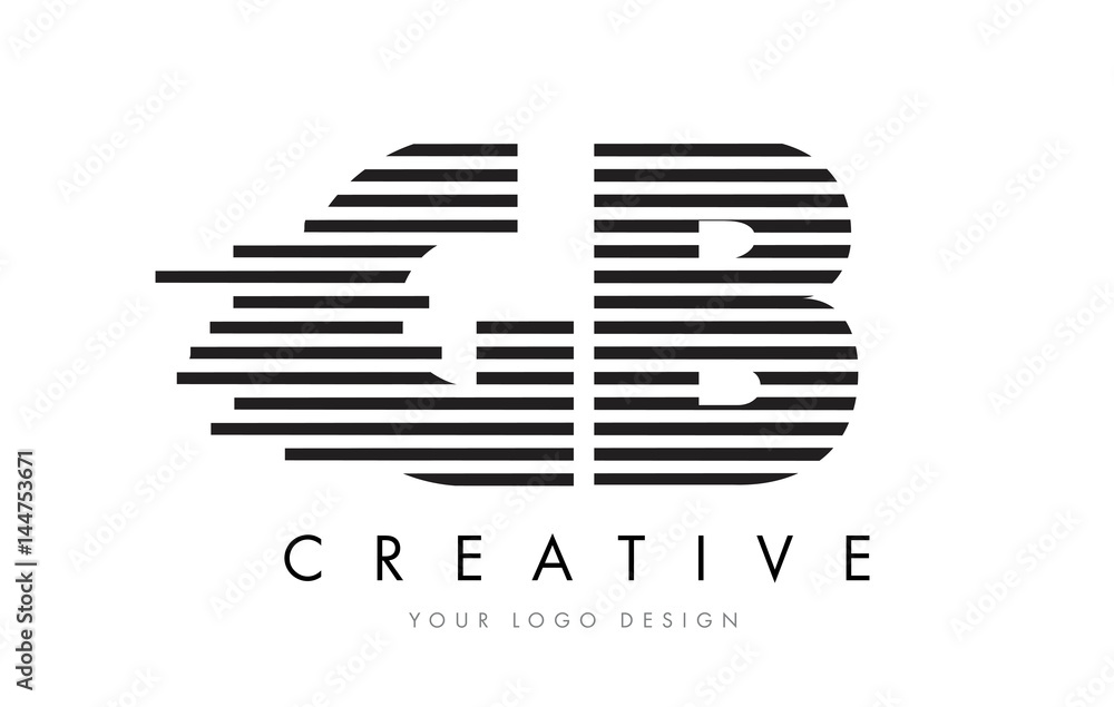 GB G B Zebra Letter Logo Design with Black and White Stripes GB G B Zebra Letter Logo Design with Black and White Stripes