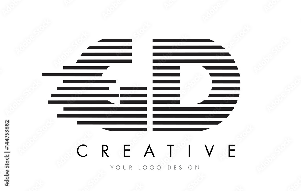 GD G D Zebra Letter Logo Design with Black and White Stripes GD G D Zebra Letter Logo Design with Black and White Stripes