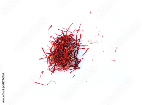 Fototapet saffron pistil on white background