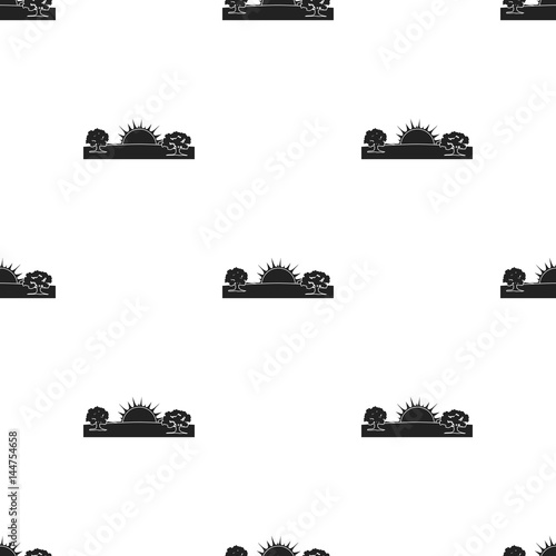 Sunrise icon in black style isolated on white background. Weather pattern stock vector illustration. photo