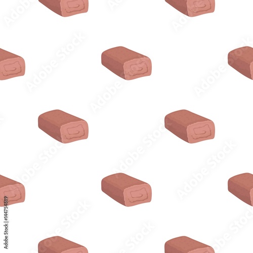 Meatloaf icon in cartoon style isolated on white background. Meats pattern stock vector illustration