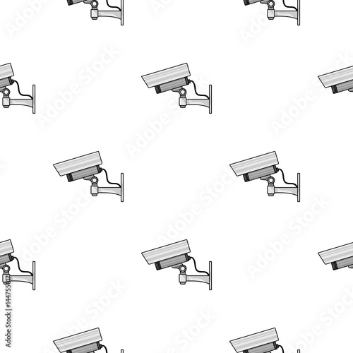 Security camera icon in cartoon style isolated on white background. Museum pattern stock vector illustration.