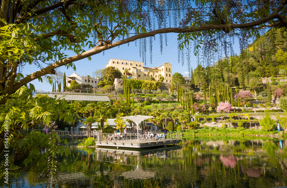 Obraz premium The Botanic Gardens of Trauttmansdorff Castle, Merano, south tyrol, Italy,