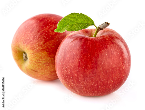 Apples with leaf