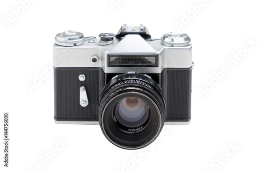 old Soviet camera zenit e on white background