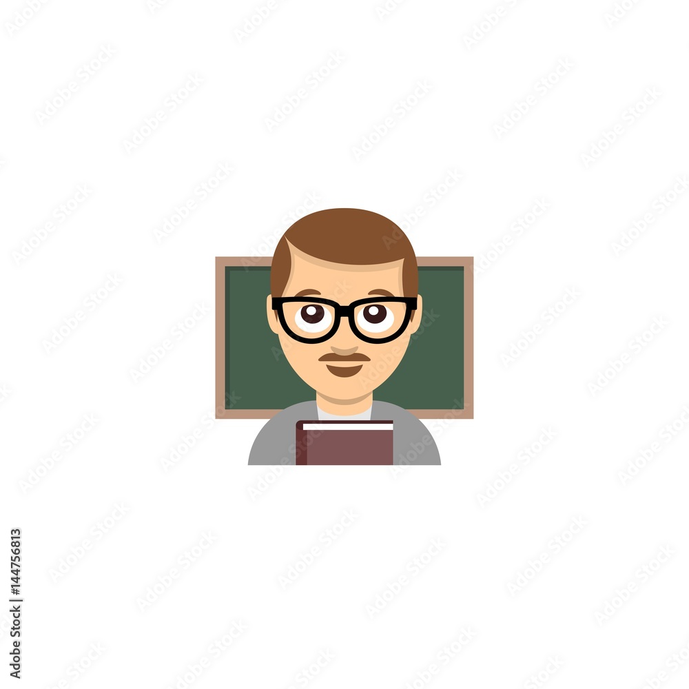 Abstract flat design teacher emoticon illustration Abstract flat design teacher emoticon illustration