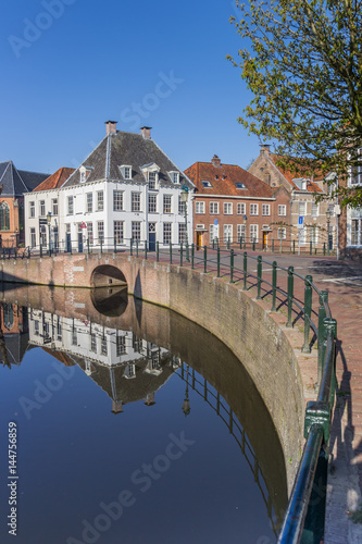 Canal with old buildings in the center of Amersfoort