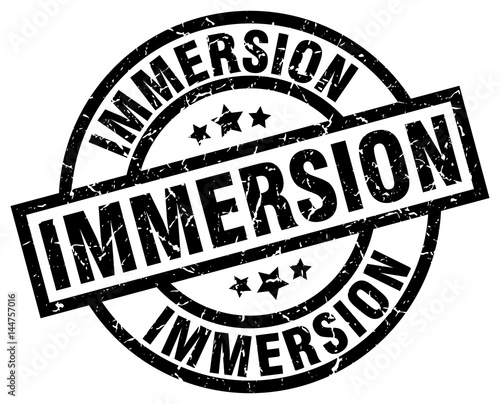immersion round grunge black stamp