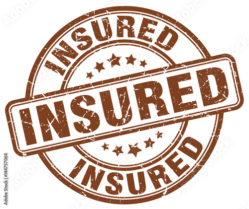 insured brown grunge stamp
