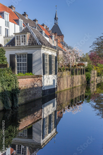 Canal with reflected houses in the center of Amersfoort photo