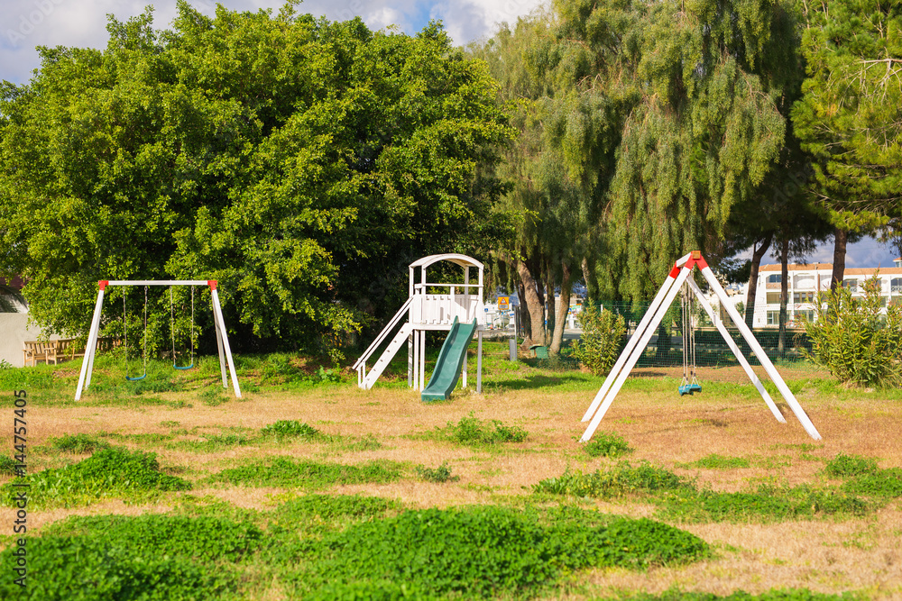 playground on yard in the park. playground on yard in the park.