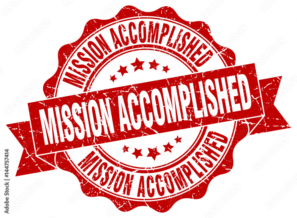 Obraz premium mission accomplished stamp. sign. seal