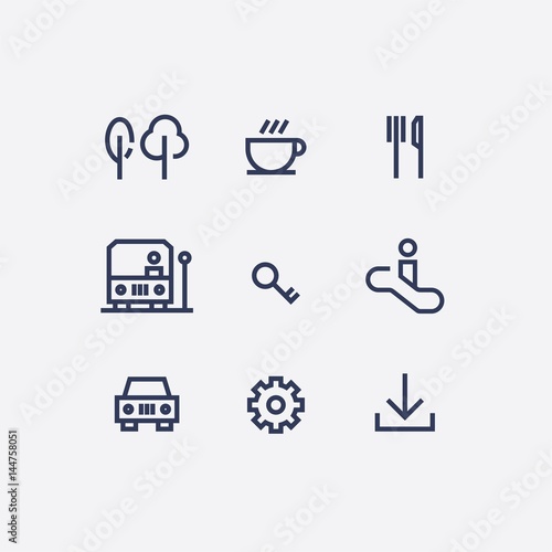 A collection of abstract wayfinding pictograms