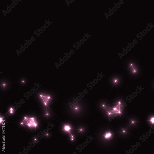 dark template with several conneted points in pink color