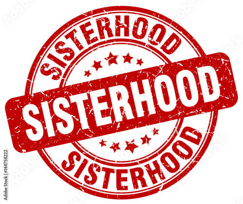 sisterhood red grunge stamp