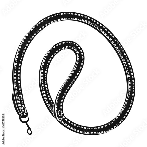 Leash for animals.Pet shop single icon in black style vector symbol stock illustration web.