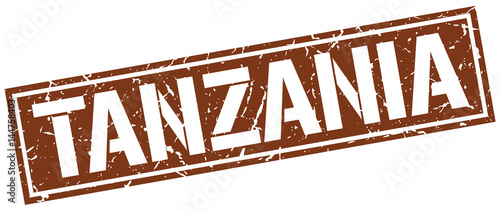 Tanzania brown square stamp