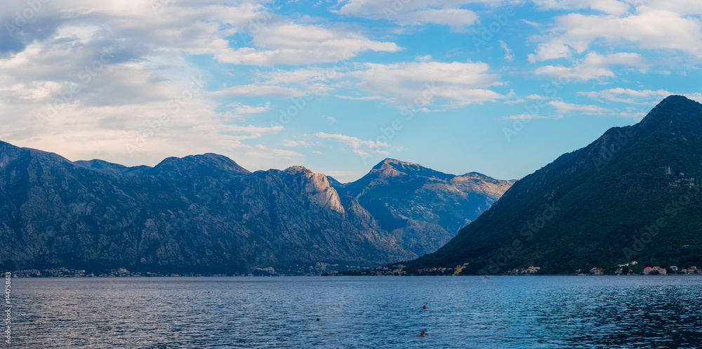 Beautiful nature mountains landscape. Kotor bay, Montenegro