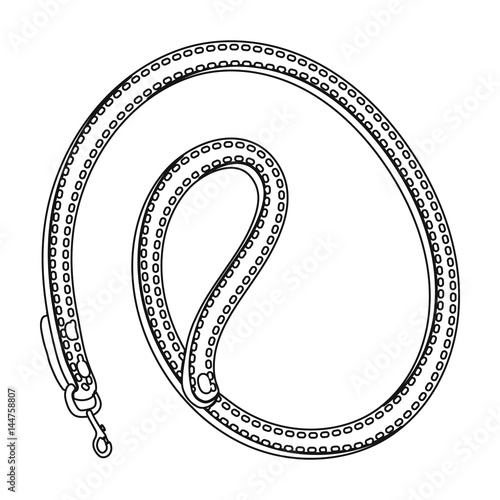 Leash for animals.Pet shop single icon in black style vector symbol stock illustration web.