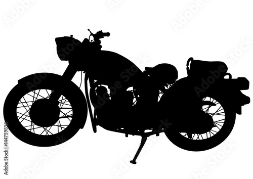 Old big bike on white background