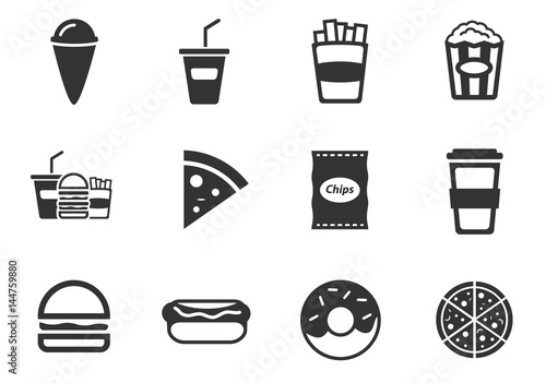 fastfood icon set