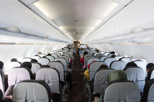 Passengers in airplane