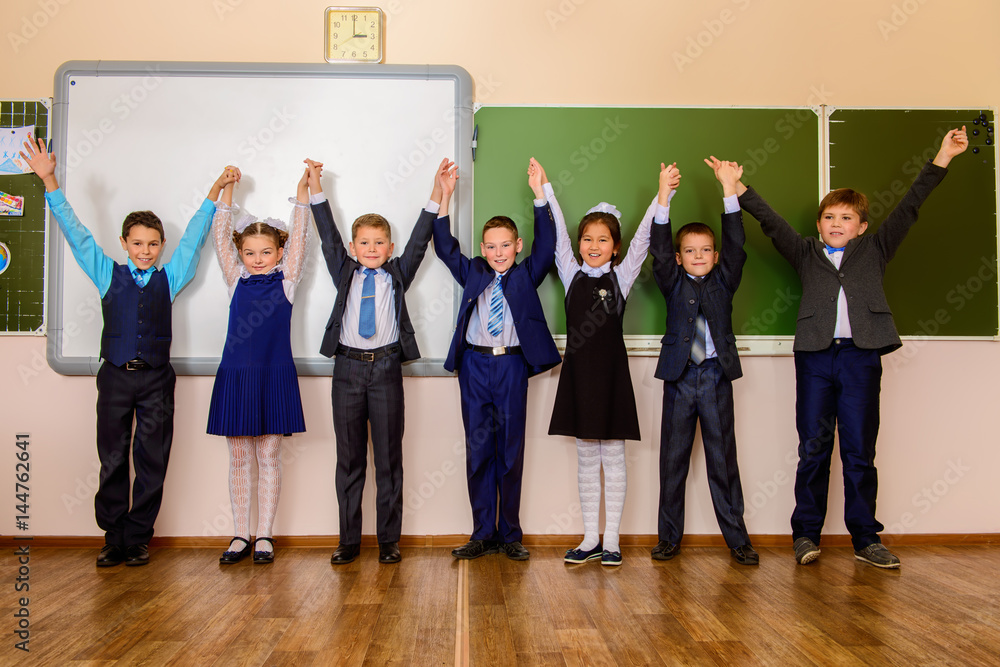 happy classmates together