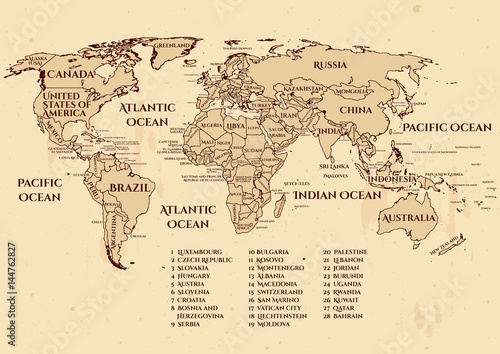 Vector whole world political map