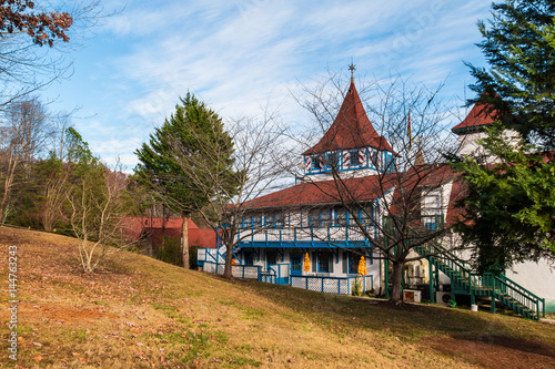Side view of the cafe on the hill in the park, Helen, Georgia, USA