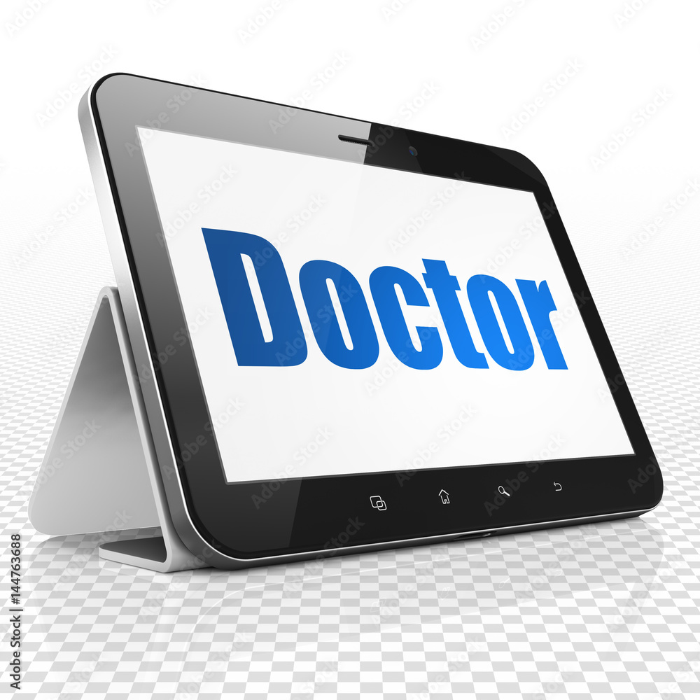 Healthcare concept: Tablet Computer with Doctor on display Healthcare concept: Tablet Computer with Doctor on display