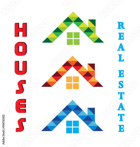 Houses set for real estate logo
